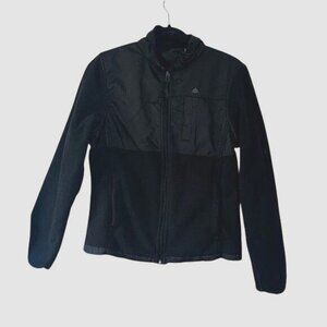 Snozu M Black Full-Zip Fleece Jacket With Windbreaker Panel & Chest Pocket